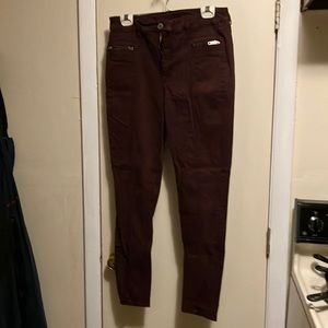 American Eagle maroon skinny high-rise pants
